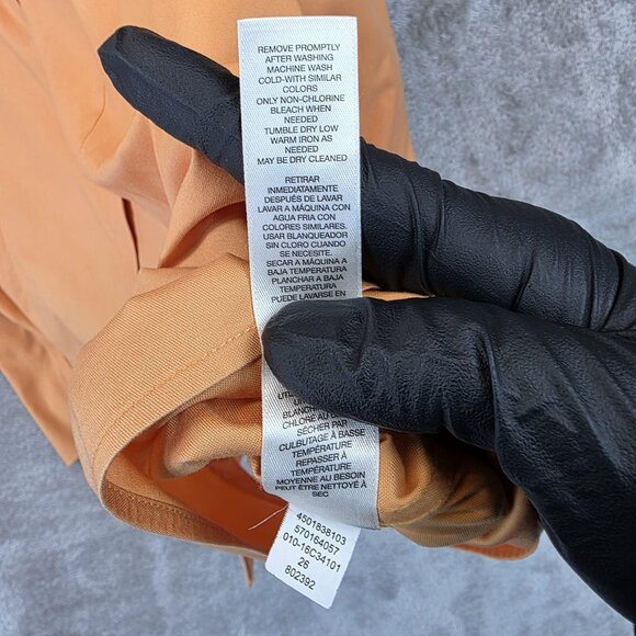 Chico's Shirt Womens 4 XXL Peach No-Iron Cotton Hidden Placket Collared Blouse - Picture 9 of 11